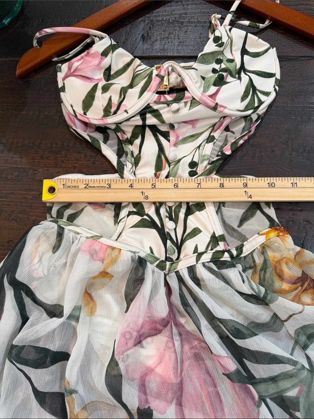 PatBo Cutout Maxi Dress Tropical Floral Bodysuit 2 - Picture 9 of 15
